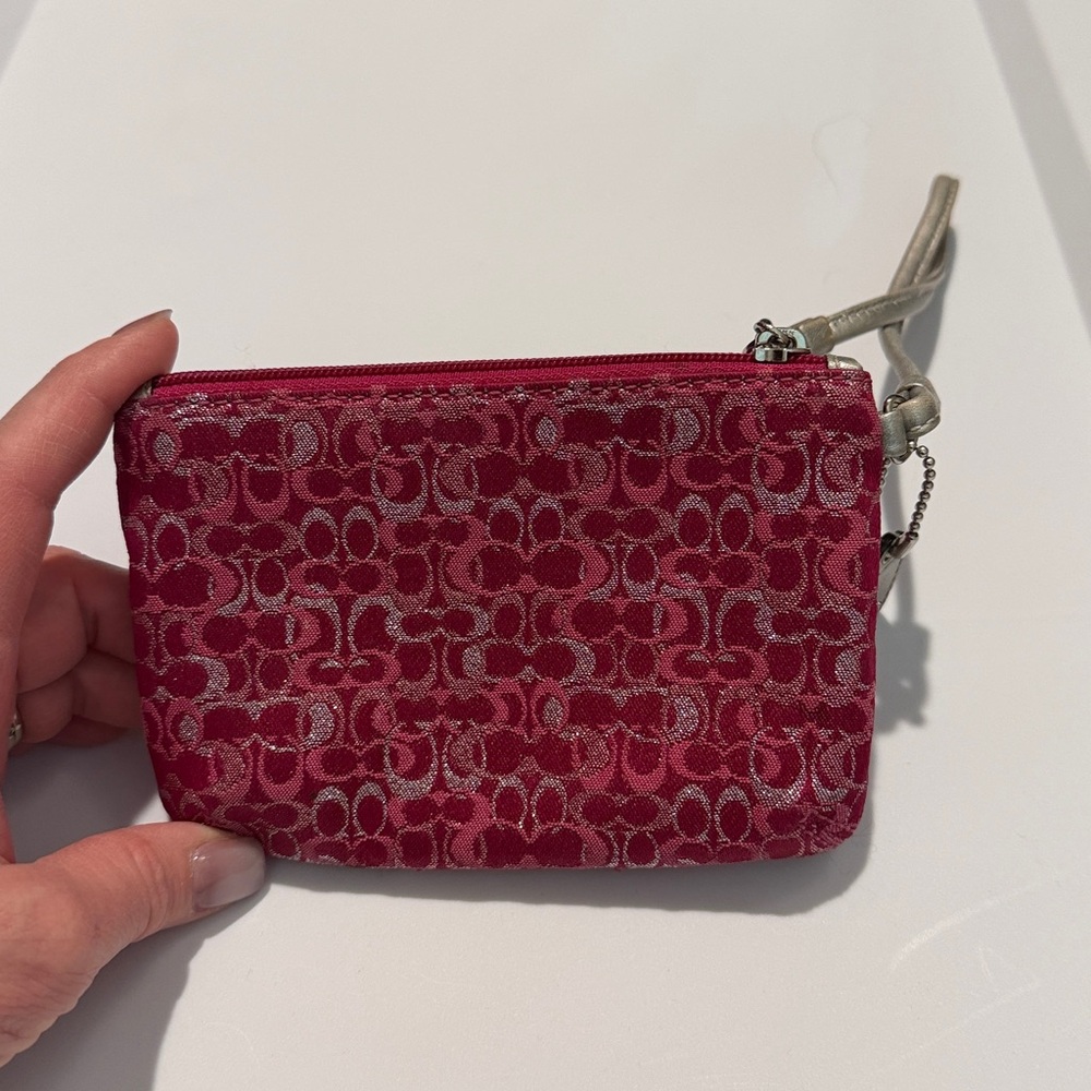 Coach Fuchsia Signature Wristlet - Picture 3 of 11